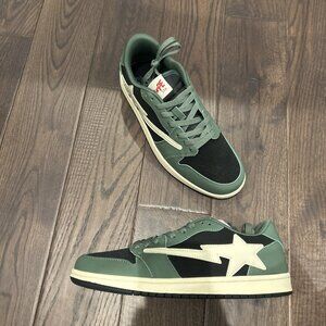Indigo Studios LA V2  Travis / Bapesta Inspired Reverse Olives  Sneakers SIze 11
